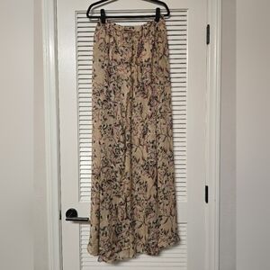 Windsor - Floral Maxi Skirt With Double Front Leg Slit & Underwear Lining